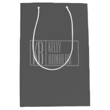 Modern, grau auf dunkelgrau, Initials & Name Logo