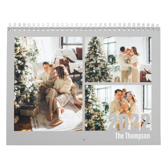 Modern Grau Custom Erstellen Sie Ihren eigenen Fot Kalender (Titelbild)