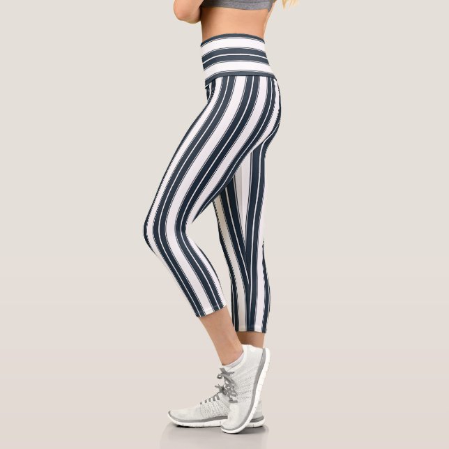 Modern grau gestreift capri leggings (Links)