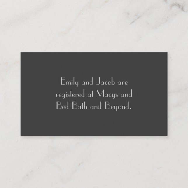 Modern Grau Monogram Registry Insert Cards (Vorderseite)