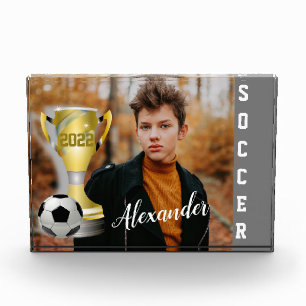 Modern Grau Soccer Sports Foto & Name