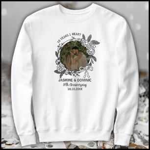 Modern Grau & Weiß 10. Jubiläumsfoto Sweatshirt