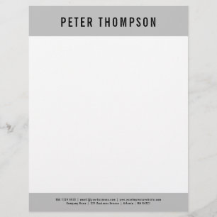 Modern graue Minimalistische Firmenlogos Briefbogen