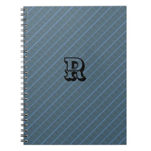 MODERN GRAY BLUE NIEDLICH Spiral Foto Notebook Notizblock