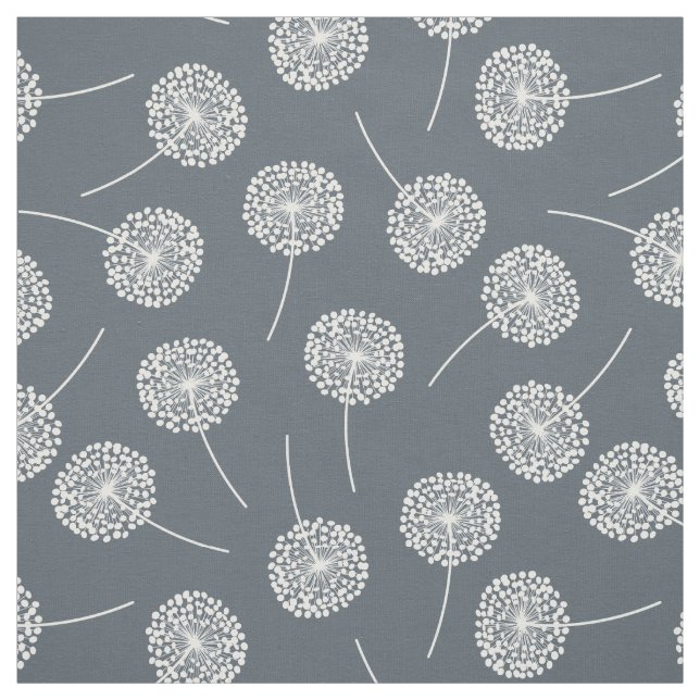 Modern Gray Dandelion Fabric Stoff (Muster)