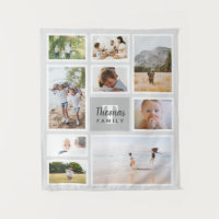 Modern Gray Monochrome Family Foto Collage