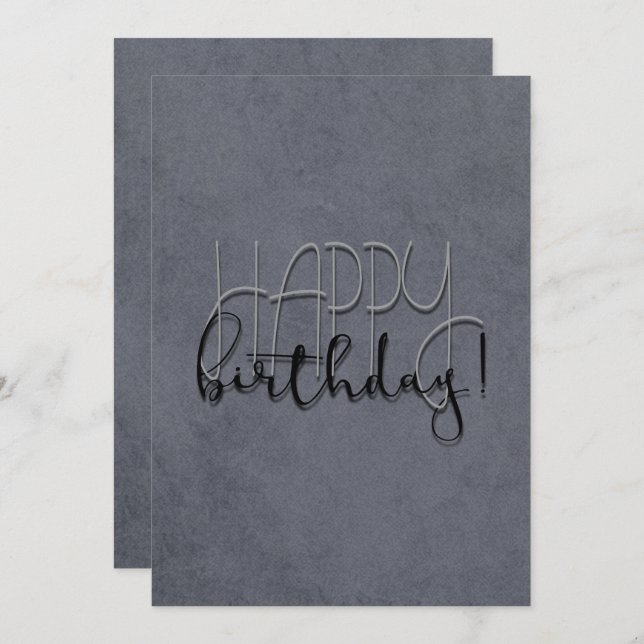 Modern gray stylish Textured Birthday (Vorne/Hinten)