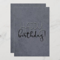Modern gray stylish Textured Birthday