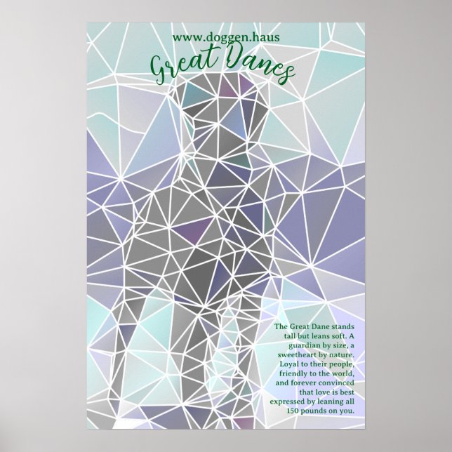Modern Great Dane Poster green  (Vorne)