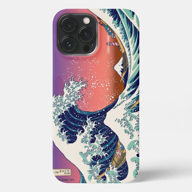 Modern Great Wave Hokusai Pop Art  iPhone Hülle (Rückseite)