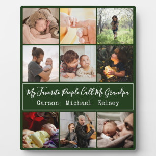 Modern Green 9 Foto Collage für Opa Fotoplatte