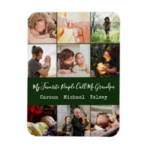 Modern Green 9 Foto Collage für Opa Magnet