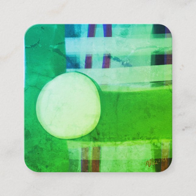 Modern Green Abstract Minimalist Square Clean Quadratische Visitenkarte (Vorderseite)