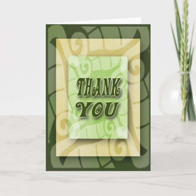 Modern Green And Gold Blank Thank You Dankeskarte (Vorderseite)