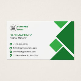 Modern Green and White Modern Business Card