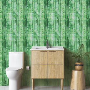 Modern Green Bamboo Shoots 2'x10' Roll Tapete