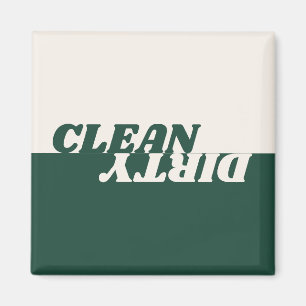 Modern green beige clean dirty dishwasher magnet