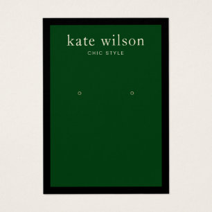 Modern Green Black Border Earring Display Card