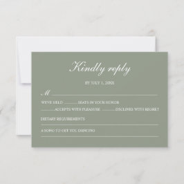 Modern Green Boho Wedding Simple Elegant RSVP