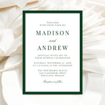 Modern Green Border Wedding