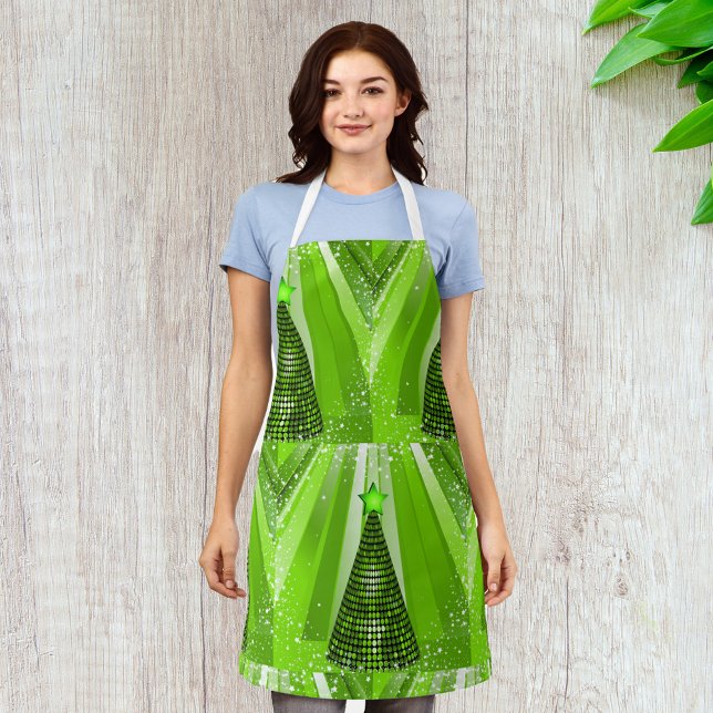 Modern Green Christmas Tree mit Star Schürze (Von Creator hochgeladen)