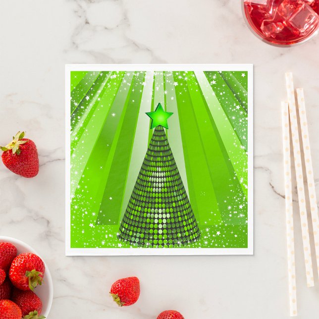 Modern Green Christmas Tree mit Star Serviette (Von Creator hochgeladen)