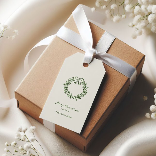Modern Green Christmas Whimsical Geschenkanhänger (Von Creator hochgeladen)