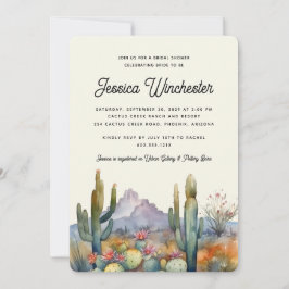 Modern Green Desert Cactus Brautparty Inv Einladung