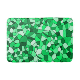 Modern Green Geometric Mosaic Muster Badematte