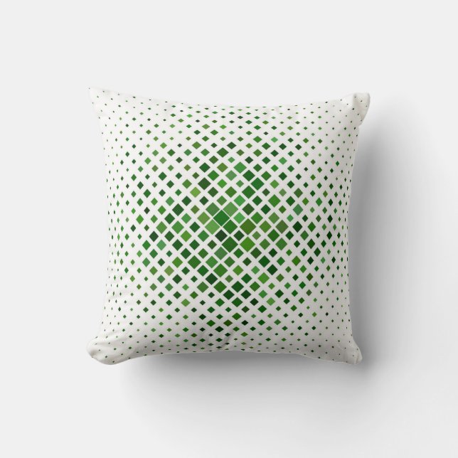 Modern Green Geometric Pattern Throw Pillow Kissen (Vorderseite)