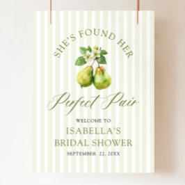 Modern Green Gingham Perfect Pair Bridal Shower Poster