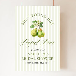 Modern Green Gingham Perfect Pear Bridal Shower Poster
