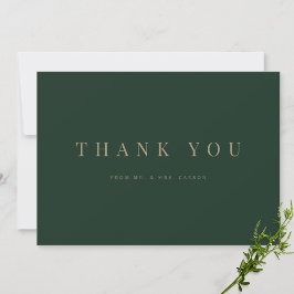 Modern Green & Gold Wedding Dankeschön Card Dankeskarte