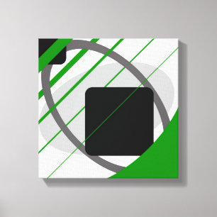 Modern Green Grey Black Off White - Wrapped Canvas Leinwanddruck