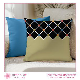 Modern Green Harlequin Diamond Pattern Kissen