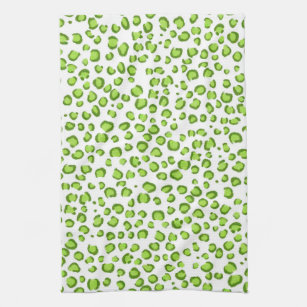 Modern Green Leopard Muster Animal Print Geschirrtuch