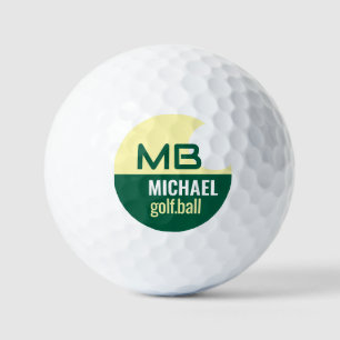 Modern Green Logo (Name mit Initialen) Golfball
