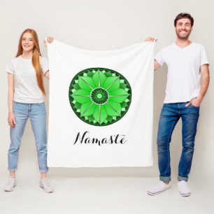 Modern Green Mandala Namaste Fleecedecke