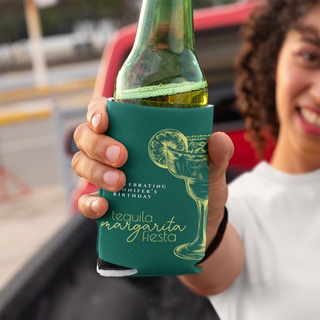 Modern Green Margarita Fiesta Birthday Party Dosenkühler (Von Creator hochgeladen)