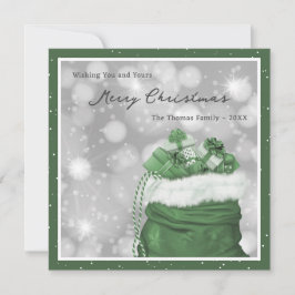 Modern Green Mercury Christmas Card Feiertagskarte