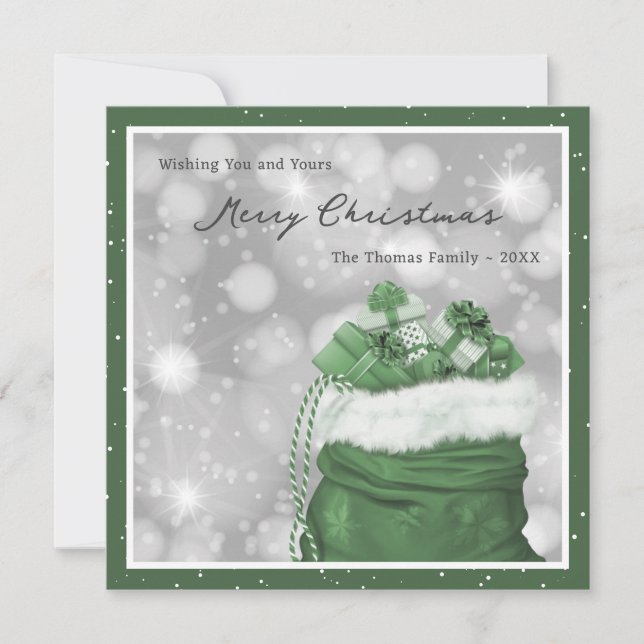 Modern Green Mercury Christmas Card Feiertagskarte (Vorderseite)