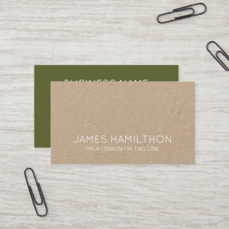 Modern Green Minimalist Kraft Consultant Visitenkarte