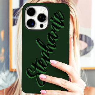Modern Green Minimalistischer Skriptname iPhone 16 Pro Max Hülle