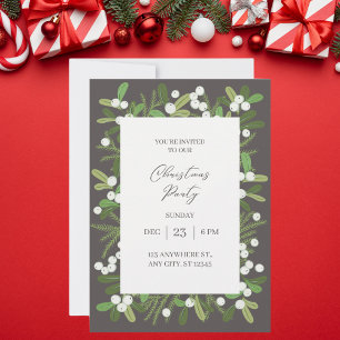 Modern Green Mistletoe Weihnachtsfest Party Einladung