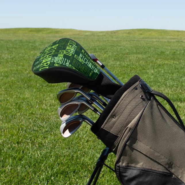 Modern Green Name, Typografie Golf Headcover (In SItu)