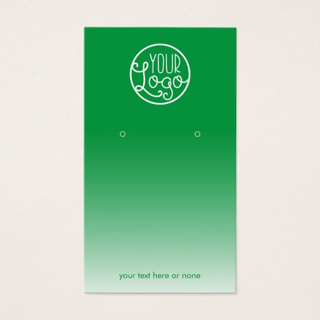 Modern Green Ombre Ihre Logo Ohrmarke Display Card (Vorderseite)
