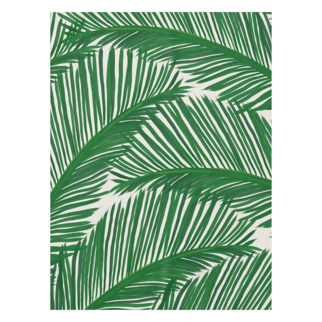 Modern Green Palm Leaf Tischdecke (Vorderseite)