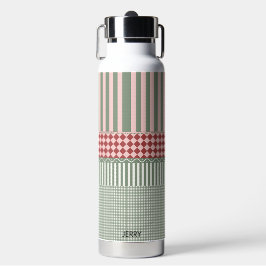 Modern Green Pattern Personalized Water Bottle Trinkflasche