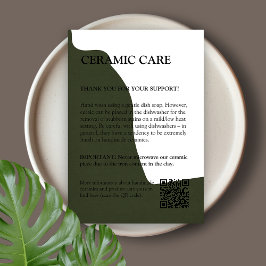 Modern Green Product Care Card Dankeskarte