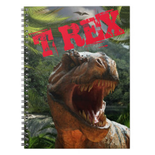 Modern Green Red T Rex Dinosaurier Boys Notizblock